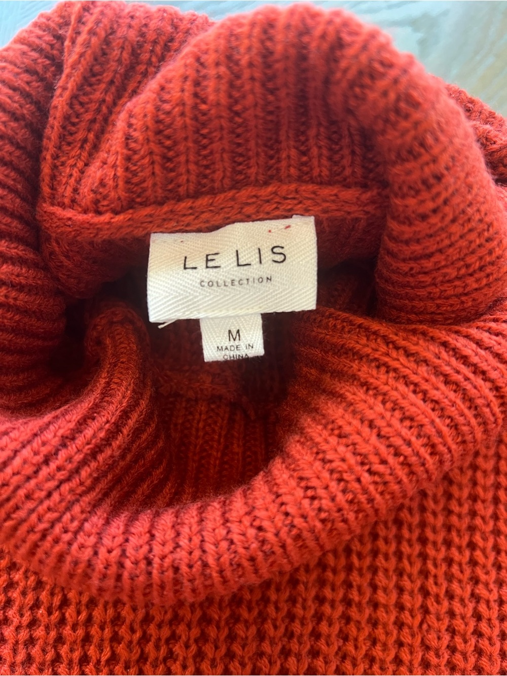Le Lis Red Turtleneck Fringe Knit Sweater - Picture 2 of 10